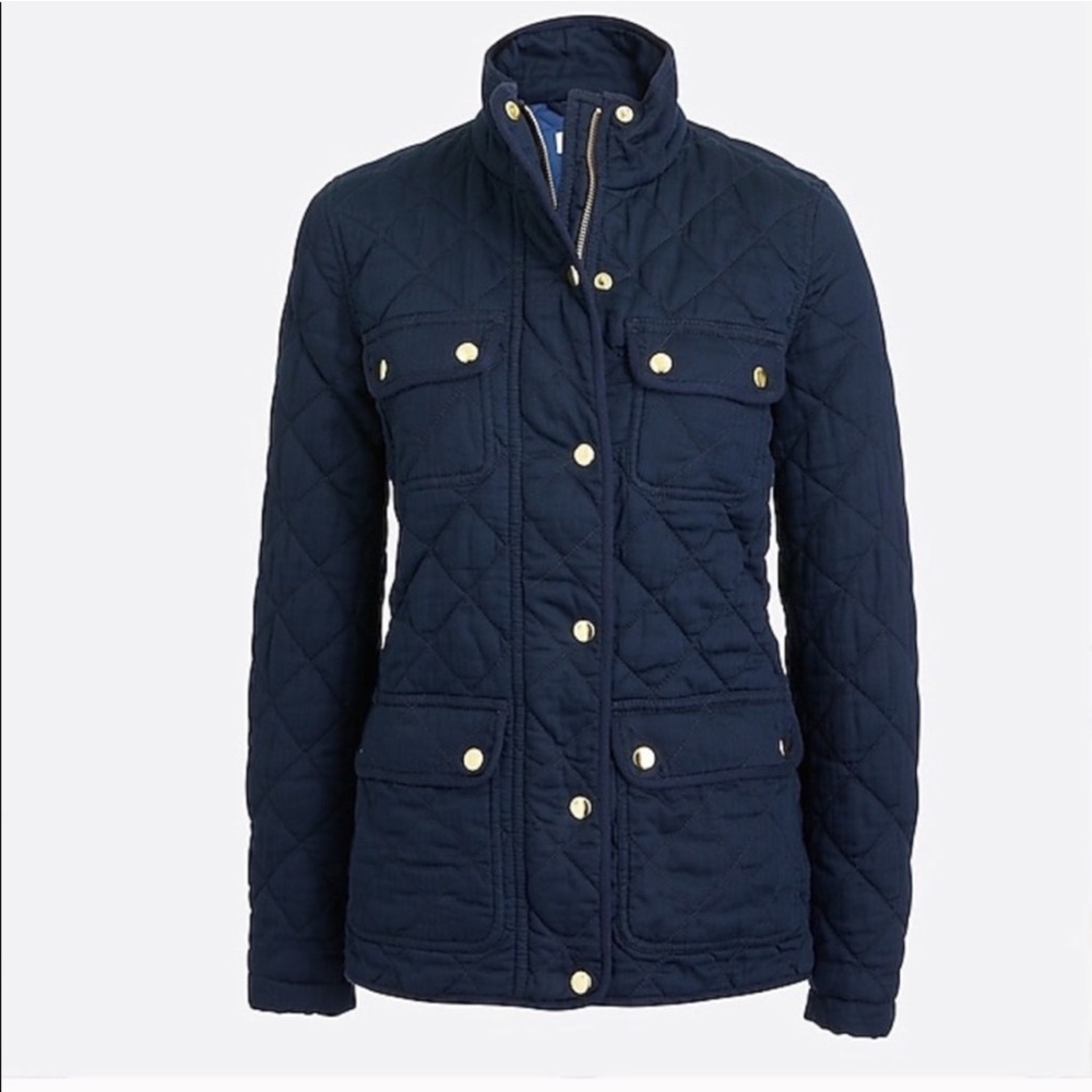 J. Crew navy quilted jacket